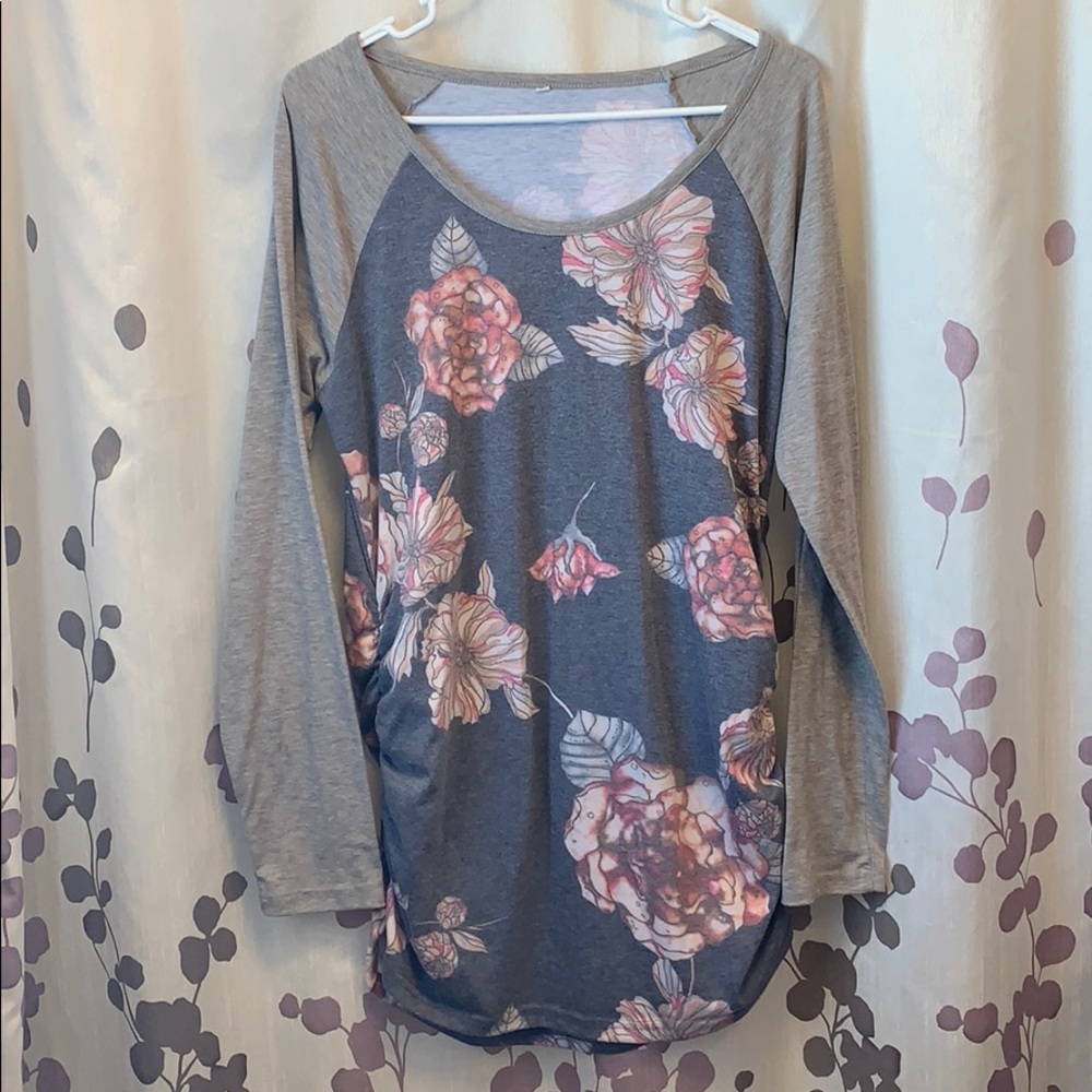 Floral maternity shirt